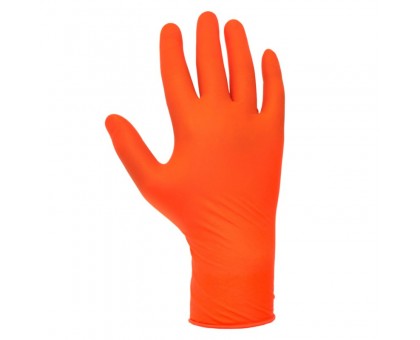 Перчатки нитриловые оранжевые размер L JETAPRO, 100 шт/упак, длина 240мм, толщина 0,12мм
